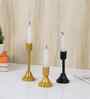 Small Black & Gold Candle Stand Set of 3