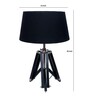 Small Black Tripod Table Lamp With Black Lampshade