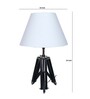 Small Black Tripod Table Lamp With Conical White Lampshade