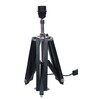Small Black Tripod Table Lamp With Conical White Lampshade