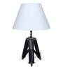 Small Black Tripod Table Lamp With Conical White Lampshade