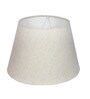 Small Black Tripod Table Lamp With Tapered Beige Lampshade