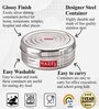 Round Silver 250 ML Stainless Steel  Lunch Box