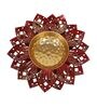 Red & Gold Flower Cut Urli