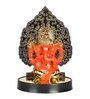 Small Ganapati Orange Polyresin Idol