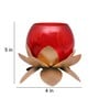 Small Glass Lotus Red Set of 2