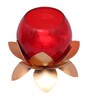 Small Glass Lotus Red Set of 2