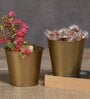 Small Gold Iron (Set of 2) Desk Pot