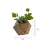 Small Hexagon Wooden Vase With Artificial Succulent Plant
