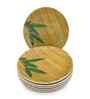 Small Plate Set    Bamboo 7.25  , Stain Free, Glazed Finish, Pure Melamine ,6 Nos.