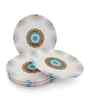 Small Plate Set    Turquise Bloom 7.25  , Stain Free, Glazed Finish, Pure Melamine ,6 Nos.