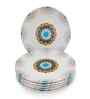 Small Plate Set    Turquise Bloom 7.25  , Stain Free, Glazed Finish, Pure Melamine ,6 Nos.