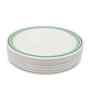 Small Plate Set   Green Lines 7.5  , Stain Free, Glazed Finish, Pure Melamine ,6 nos.