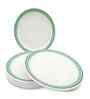 Small Plate Set   Green Lines 7.5  , Stain Free, Glazed Finish, Pure Melamine ,6 nos.