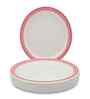 Small Plate Set   Red Lines 7.5  , Stain Free, Glazed Finish, Pure Melamine ,6 nos.