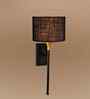 Small Round Drum Shade Wall Lamp (7 Inch)   Elegant Metal Body-Black Jute