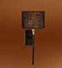 Small Round Drum Shade Wall Lamp (7 Inch)   Elegant Metal Body-Black Jute