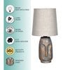 Retro Metal Table Lamp With Fabric Shade (Beige)