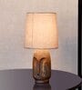 Retro Metal Table Lamp With Fabric Shade (Beige)