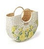 Small Tote Bag | Straw Bag | Basket Bag | Beach Bags for Women | Boho Bag | Women Handbag | Half Moon Bag (Mediun: 32x11x27 cm)