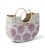 Small Tote Bag | Straw Bags | Basket Bag | Bamboo Tote | Beach Bags for Women | White Handbag (Design 02)