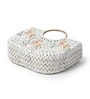 Small Tote Bag | Straw Basket Bags | Beach Bags for Women | Half Moon Bag | White Handbag (Design 01)