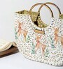 Small Tote Bag | Straw Basket Bags | Beach Bags for Women | Half Moon Bag | White Handbag (Design 01)