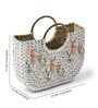 Small Tote Bag | Straw Basket Bags | Beach Bags for Women | Half Moon Bag | White Handbag (Design 01)