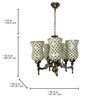 Small Traditional Chandelier | Antique Brass with Hand-Made Golden Mosaic Glass