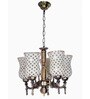 Small Traditional Chandelier | Antique Brass with Hand-Made Golden Mosaic Glass