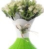 Small White Flower Bunch with Green Vase