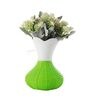 Small White Flower Bunch with Green Vase