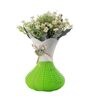 Small White Flower Bunch with Green Vase