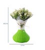 Small White Flower Bunch with Green Vase
