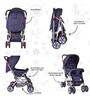 Smart & Safe Premium Baby Stroller Cum Pram In Dark Blue Colour