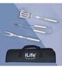 BBQ Silver Stainless Steel (Set of 3) Barbecue Tool Set