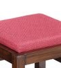 Smart Teak Wood Nesting Coffee Table Set in Walnut Finish with 4 stools