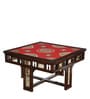 Smart Teak Wood Nesting Coffee Table Set in Walnut Finish with 4 stools