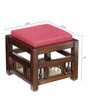 Smart Teak Wood Nesting Coffee Table Set in Walnut Finish with 4 stools