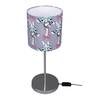 Smart Giraffe Table Multicolor Satin Shade Table Lamp with Silver Base