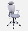 Shioni Ergonomic Chair With Adjustable Handle, Lumbar Support And Neck Rest In Grey Colour