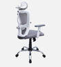 Shioni Ergonomic Chair With Adjustable Handle, Lumbar Support And Neck Rest In Grey Colour
