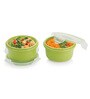 Smart Lock  Airtight Tiffin Box With Insulated Bag Melamine Green Set Of 2