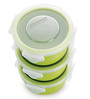 Smart Lock Airtight Tiffin Box With Insulated Bag Melamine Green Set of 3
