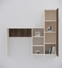 Smart Multipurpose Hutch Desk with storage in Cochwood Brown & Highland Pine Finish