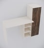 Smart Multipurpose Hutch Desk with storage in Cochwood Brown & Highland Pine Finish