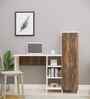Smart Multipurpose Hutch Desk with storage in Cochwood Brown & Highland Pine Finish