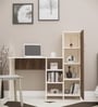 Smart Multipurpose Hutch Desk with storage in Cochwood Brown & Highland Pine Finish