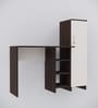 Smart Multipurpose Hutch Desk with storage in Highland Pine & Asian Walnut Finish