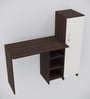 Smart Multipurpose Hutch Desk with storage in Highland Pine & Asian Walnut Finish